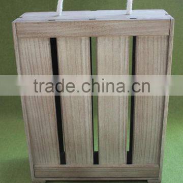 2016 Unfinished Wooden Wine Box Wine Glass Packing Box Wooden Wine Boxes for Sale