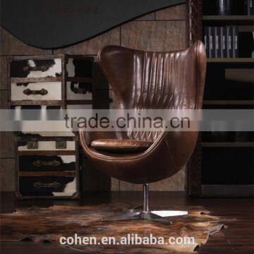 Fashionable Genuine Leather Egg Chair With Aluminium Back Coating Swivel Bar Chair/leisure Chair/office Chair photo-3