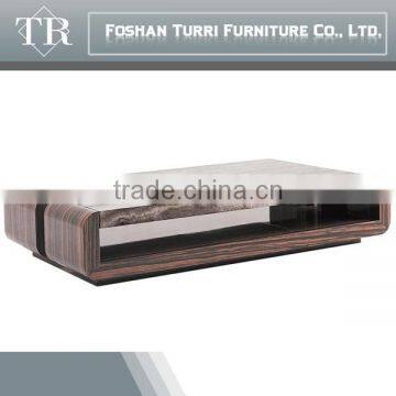 French Modern Handmade Marble Wooden Center Table