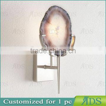 Modern White Solid Wood Frame Gray Agate Stone Shadow Box photo-5