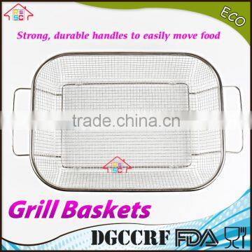 NBRSC BBQ Vegetable Stainless Steel Non-Stick Grill Basket Outdoor Cooking Grilling photo-4