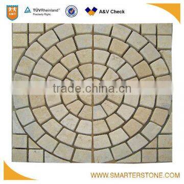 Antic beige limestone mesh pavement with high quality