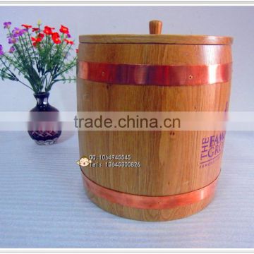 natural colour wooden coffee whisky wine barrel,bucket cask packing wit lid can print LOGO