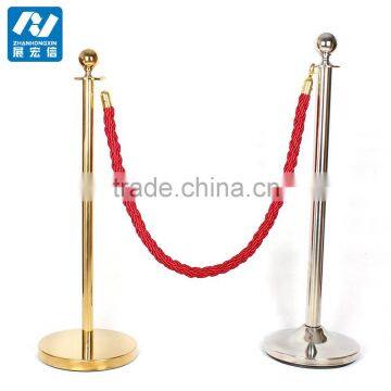 2 Pack Titanium Finish Crowd Control Stanchion Posts Red Velvet Rope photo-2