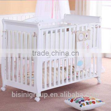 Wholesales Price Multifuntional 8 in 1New Born Baby Bed, Wooden Baby Crib With Wheels photo-4