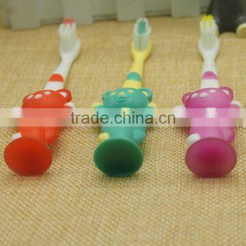 High Quality Nylon Bristle Rubber Handle Kid Toothbrush Bring Sucker photo-3