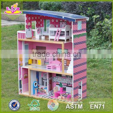 2017 New Design Kid Wooden Doll House Kits Lovely Wooden Girls Doll House Kits W06A218 photo-6