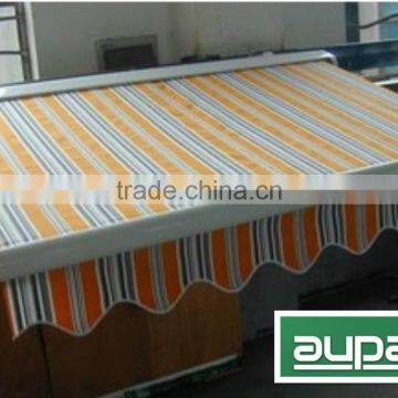 Half cassette striped awning fabric motorcycle awning(manual)