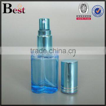 China Travel Cosmetic Fragrance Perfume Empty Blue Mini 10ml Glass Spray Bottle Heart Shape Bottom Cheapest Promotion photo-4