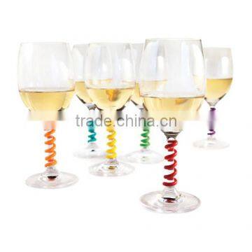 Multicolored Curly Wine Stem Charms Drink Markers