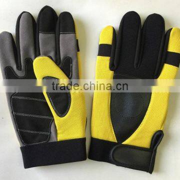 Leather Heavy Machine Operation Work Glove Slip resistant Prevent wear gloves