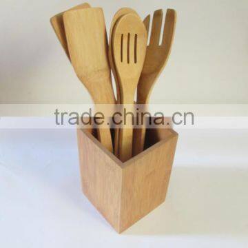 Wholesale Hot Selling 5 Pcs Kitchen Bamboo Utensil Set With Holder for 2016 photo-2