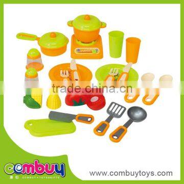 Popular plastic pretend play set cooking toy kids tableware