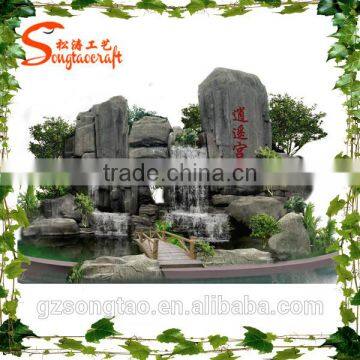 Artificial Waterfalls Fountain outdoor customized fiber glass artificial waterfall fountain for sale