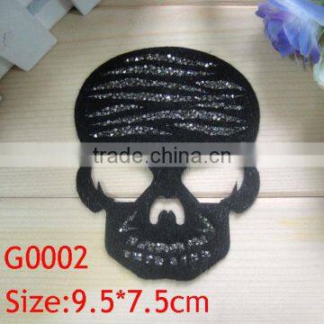 2014 cheap wholesale new design high quality hot fix skulls motif