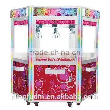 2015 hot sale rainbow style coin operate claw crane machine/toy crane machine for sale