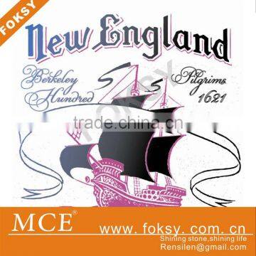 Sailboat heat transfer motif design for garment-FOKSY