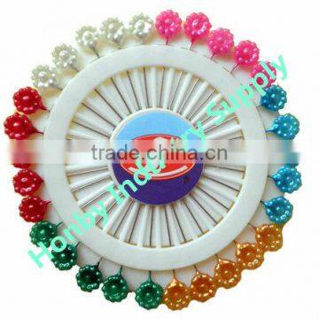 Wholesale 55mm flower shape pearl colors stick pin for craft