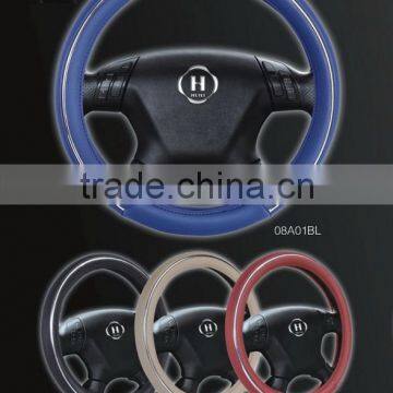 High Quality Popular PU car steering wheel cover with silver