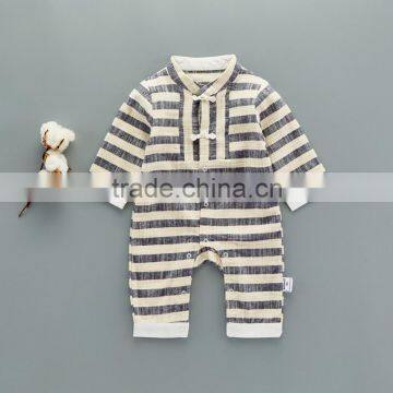 Chinese Style Baby Clothes Boy Cotton Striped Evening Jumpsuits for 0-2 Years Old Baby photo-3