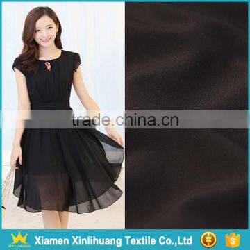 Wholesale Cheap Price Black Pure Polyester Chiffon Fabric for Dresses