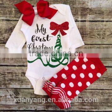 New design 100% Cotton High Quality fashion Baby Clothes Christmas baby clothes set romper