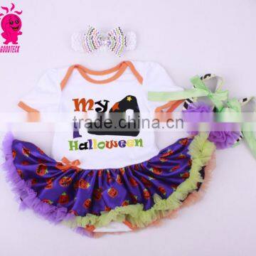 2016 new fashion 3pcs white and purple fluffy princess short sleeve romper sets withheadband and shoes import from china