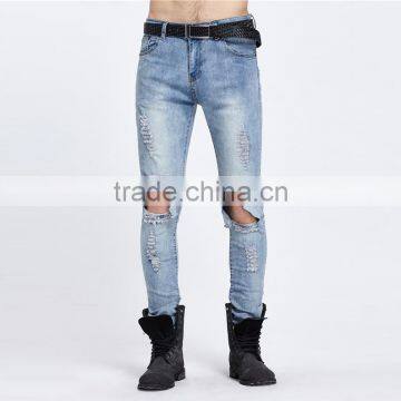 2016 New Men's Fashion Men's Jeans Bule Jeans Hole Personality Male Personality Pants photo-3