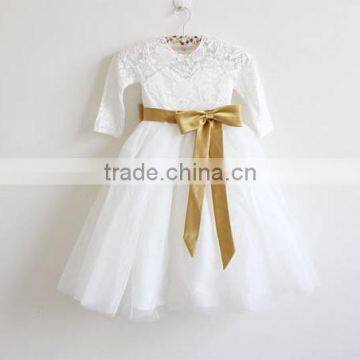 Floor-Length Light Lvory Flower Girl Dress Tulle Lace Fabric Baby Party Dress Gown photo-2