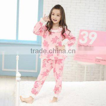 wholesale cotton pajamas printing cute girls pajamas autumn kids pajamas set