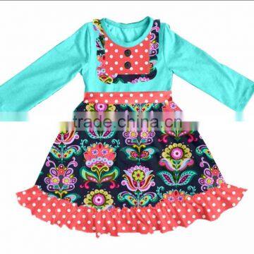 Adorable flower print baby girls dress with floor length