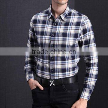 Wholesale cotton long sleeve plaid casual men shirts men clothes