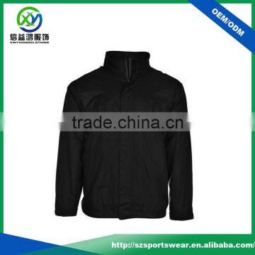 OEM design black nylon / polyester quick dry waterproof winter jacket for men