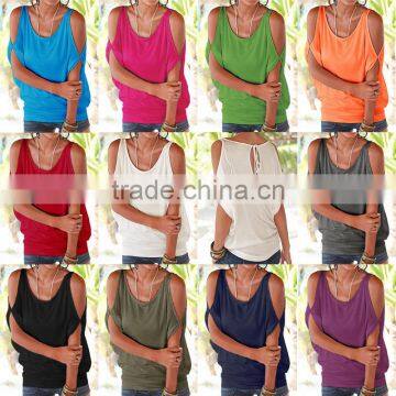 Women's Bat Wear Loose Short Sleeve t Shirts With Dropped Armhole Supplier