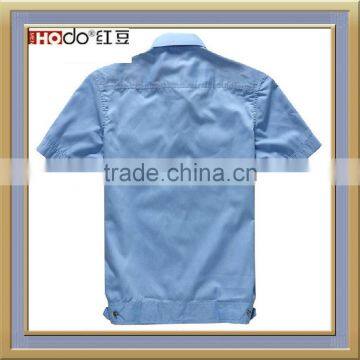 CUSTOM BLUE COLOR SHORT SLEEVE SECURITY PERSONNEL WORK SHIRT photo-2