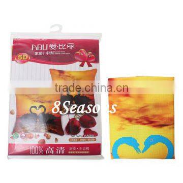 Multicolor Flower Pattern Square Throw Pillow 100% Cotton Handmade Cross Stitch Cushion Kits photo-2