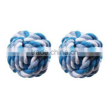 Cotton Pet Products Chew Molar Knot Toy Durable Ball Blue photo-3