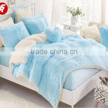 classic Pv plush long faux fur with 30-35cm super soft solid throw blanket