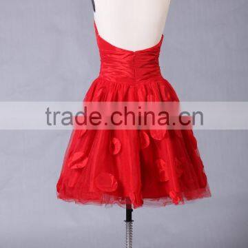 2017 New Designer Ruffle Knee-length Poly Chiffom Evening Dress ED108 photo-4