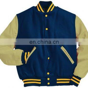 2014 ladies' fashion polyester and half sleeves lady fit style girls varsity jackets