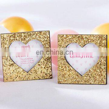 Gold Glitter Heart Frame wedding table decoration