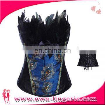 palace peacock satin for queen corset dress steel boned corset