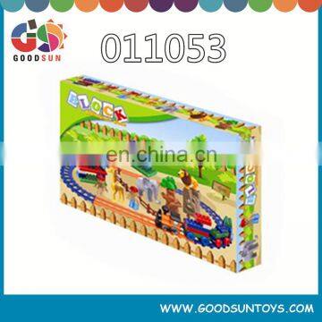 Fashion animal world rail train toy connecting plastic building blocks