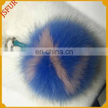 2016 newest ideal goods real fox pompom alphbet custom keychain