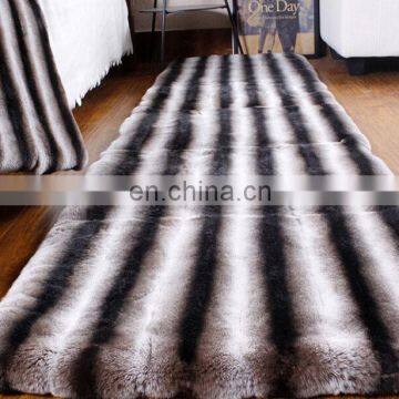 Dyed chinchilla design real rex rabbit fur skin pelts plate