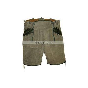 Ripe Lederhosen Leather Shorts Oktoberfest Trachten Bavarian Gray (Oktoberfest Clothing)