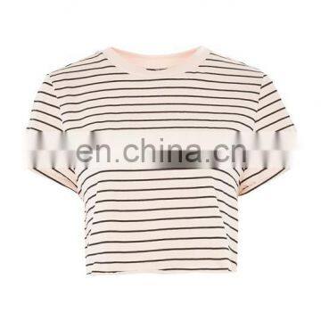 2017 Fashion Women Stripe Roll Back Crop Tops Wholesale photo-2
