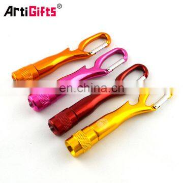 Custom design metal led flashlight keychain with bottle opener