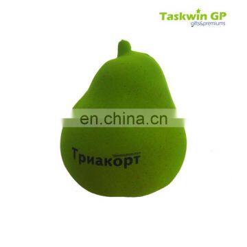 2018 newest design custom high quality green pear fruit PU stress relieve ball