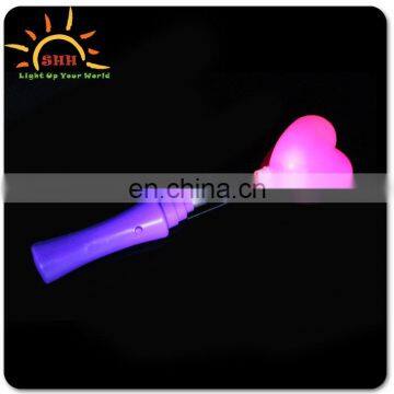 Lovely hot selling heart shaped led light up glow stick for party events decoration